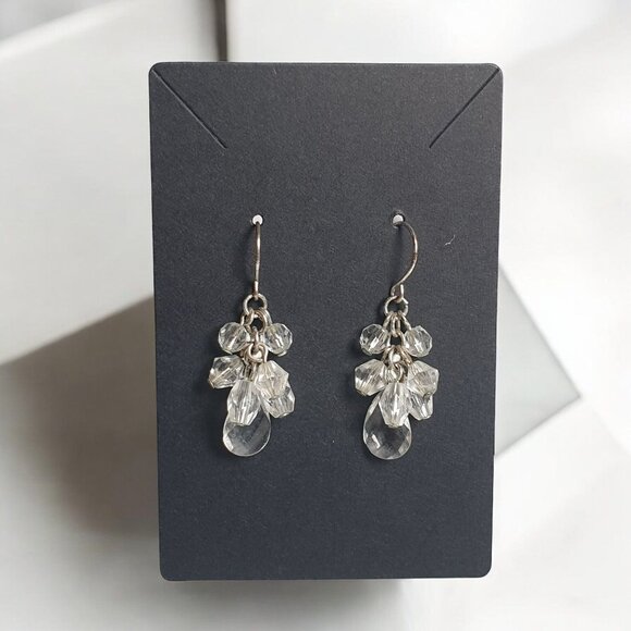 Vintage Dangle Earrings Clear Acrylic Modest Style Costume Casual Gift - Picture 1 of 3